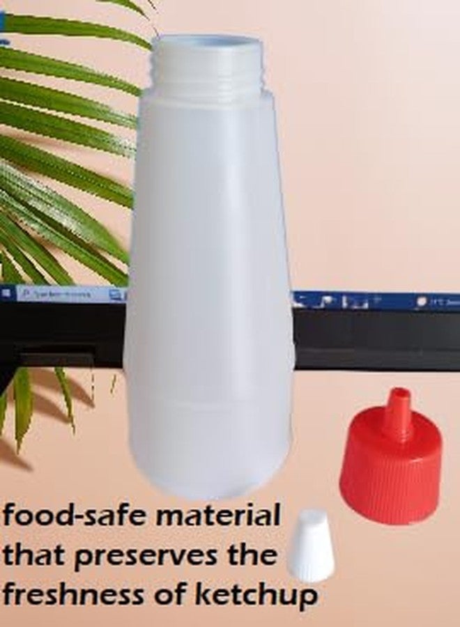 ImegaZ 100% Food Grade Plastic Squeeze Bottle Dispenser for Sauce Vinegar Oil Ketchup Ketchup Bottles (Pack of 3) White - Image 4
