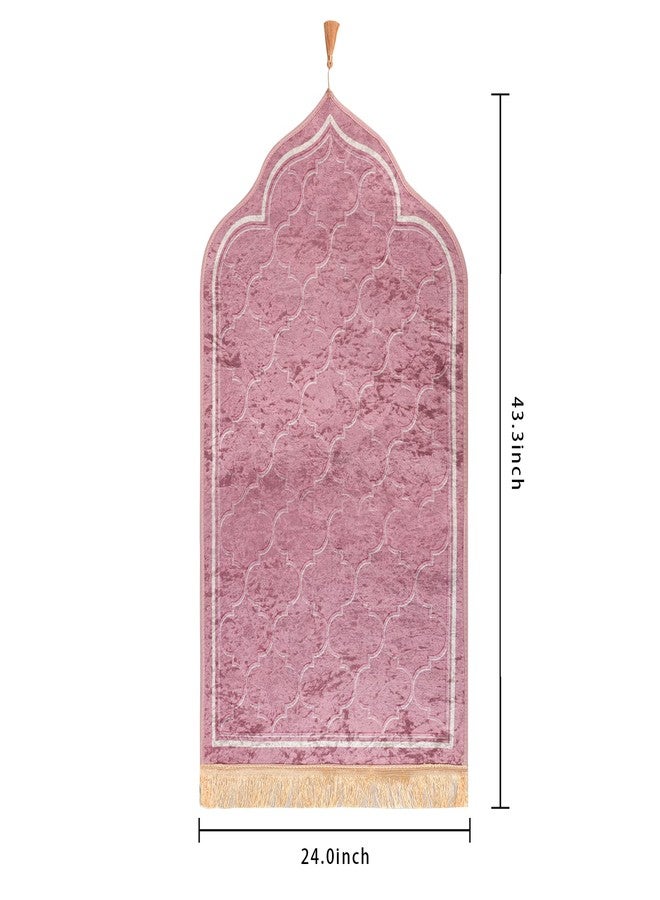 Clobeau Muslim Prayer Rug Islamic Mat for Muslim Prayers Great Ramadan Gift for Muslim Men Women Portable Prayer Mat Rug Turkish Pocket Praying Rug Thick Large Padded Sajadah Muslim Prayer Rug Velvet Carpet - Image 5