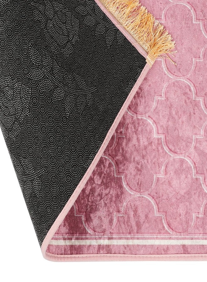 Clobeau Muslim Prayer Rug Islamic Mat for Muslim Prayers Great Ramadan Gift for Muslim Men Women Portable Prayer Mat Rug Turkish Pocket Praying Rug Thick Large Padded Sajadah Muslim Prayer Rug Velvet Carpet - Image 4