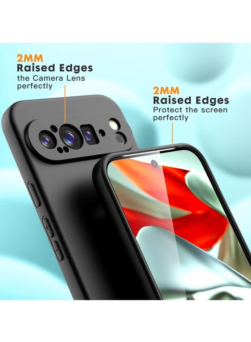 TIGER Case for Google Pixel 9 Pro XL – 2 Pack Tempered Glass Screen Protector, Soft TPU Liquid Silicone Case, Shockproof Rubber Silicone Gel Case (Black) – Full Protection for Your Pixel 9 Pro XL, Anti-Scratch, Anti-Fingerprint, Durable Design - Image 4