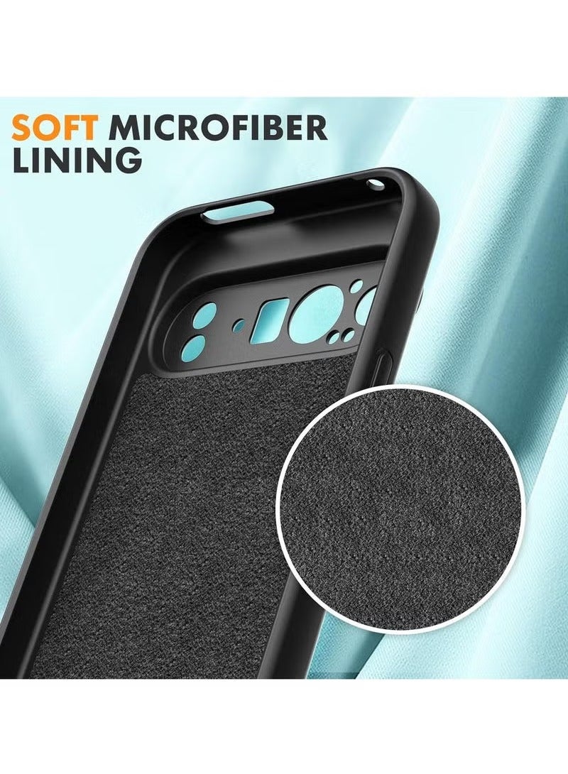 TIGER Case for Google Pixel 9 Pro XL – 2 Pack Tempered Glass Screen Protector, Soft TPU Liquid Silicone Case, Shockproof Rubber Silicone Gel Case (Black) – Full Protection for Your Pixel 9 Pro XL, Anti-Scratch, Anti-Fingerprint, Durable Design - Image 3
