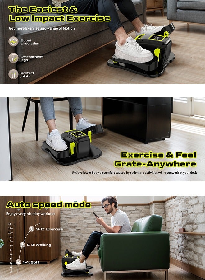 كوزينيست جهاز إليبتيكال كهربائي أسفل المكتب لكبار السن، جهاز تمارين الأرجل جالس بـ12 سرعة وصوت هادئ، مزود بجهاز تحكم عن بُعد، مدرب دواسة مدمج ومحمول للمنزل والمكتب - Image 3