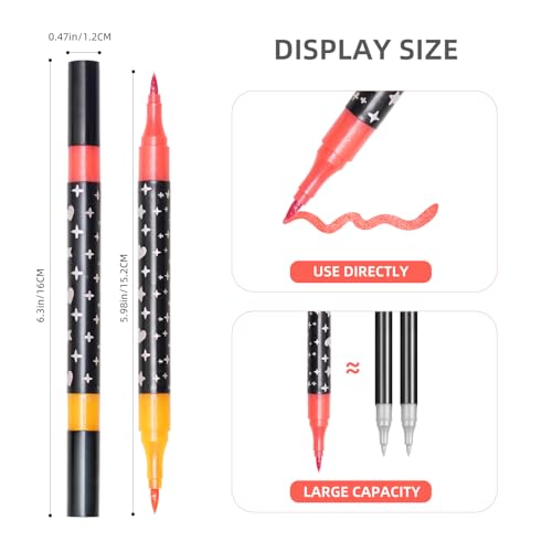IOMDRWU Glitter Markers,12 Pack 24 Colors Dual Tip Brush Glitter Marker for Doodle Writing,Glitter Paint Pens for Art Crafts DIY Greeting Birthday Card Making,Coloring, DIY Scrapbooking Supplies - Image 4