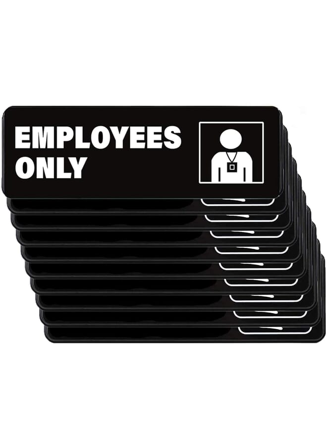 بروماس ملصق لافتة للموظفين فقط، ملصقات مقاس 9 × 3 بوصة للسوق والمطاعم والصالونات والفنادق والموتيلات ومحطات الراحة، 5 قطع، عبوة - Image 1