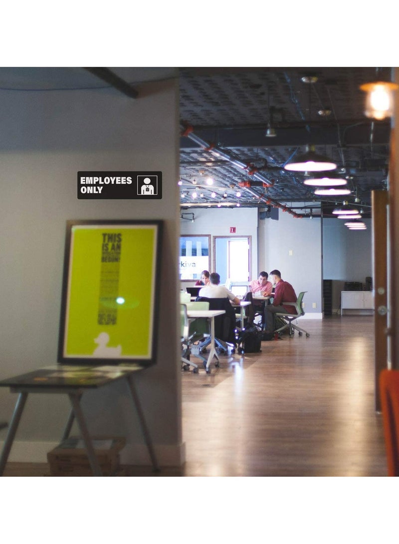 بروماس ملصق لافتة للموظفين فقط، ملصقات مقاس 9 × 3 بوصة للسوق والمطاعم والصالونات والفنادق والموتيلات ومحطات الراحة، 5 قطع، عبوة - Image 3