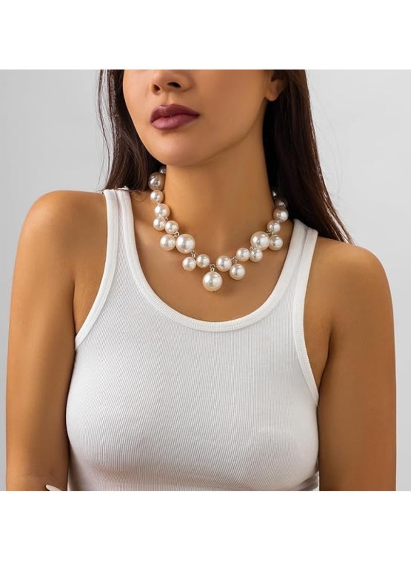 Huitich Statement Pearl Beaded Necklace Alloy + Pearl, 42cm + 6cm Extension  - Image 5