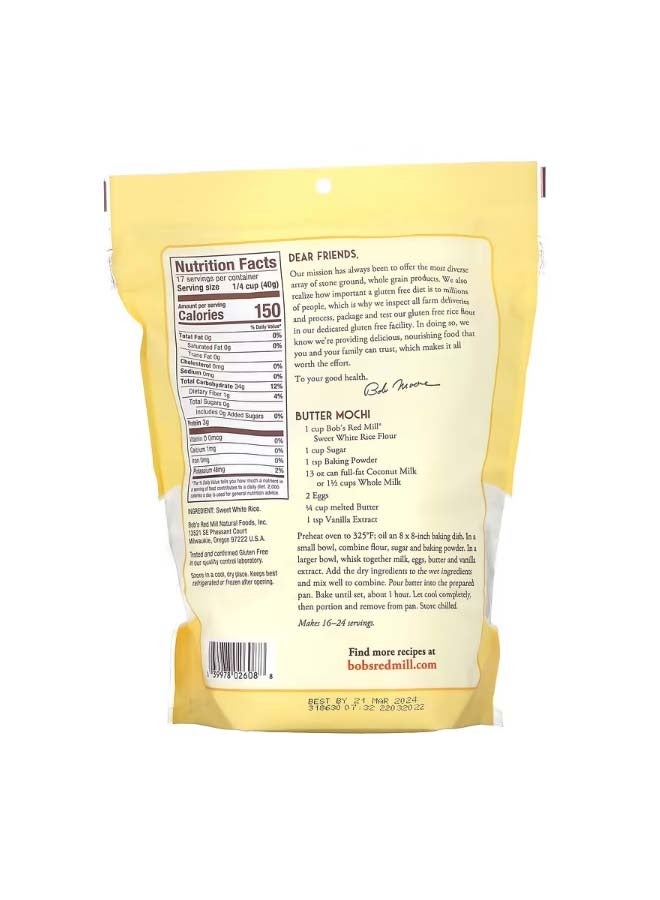 Bob's Red Mill Sweet White Rice Flour 24 oz 680 g - Image 2