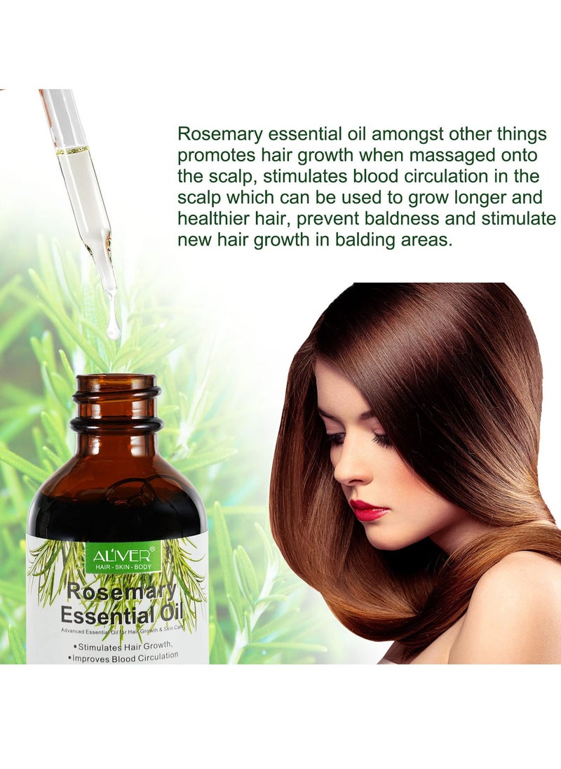 ALIVER 60 ml Rosemary Essential Oil  for Hair Growth Pure Organic Rosemary Oil for Dry Damaged Hair and Growth Hair Scalp Oil  Pure and Natural Premium Quality Oil Hair Loss Treatment Oil for Men and Women  - Image 4