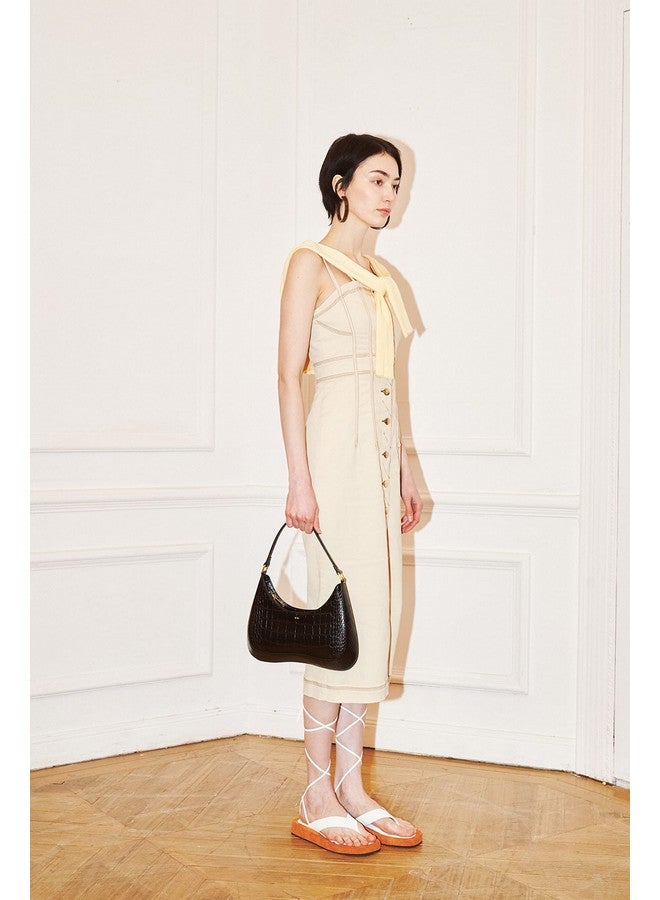 جي دبليو بي حقيبة كتف نسائية من JW PEI - جلد تمساح أسود - Image 2