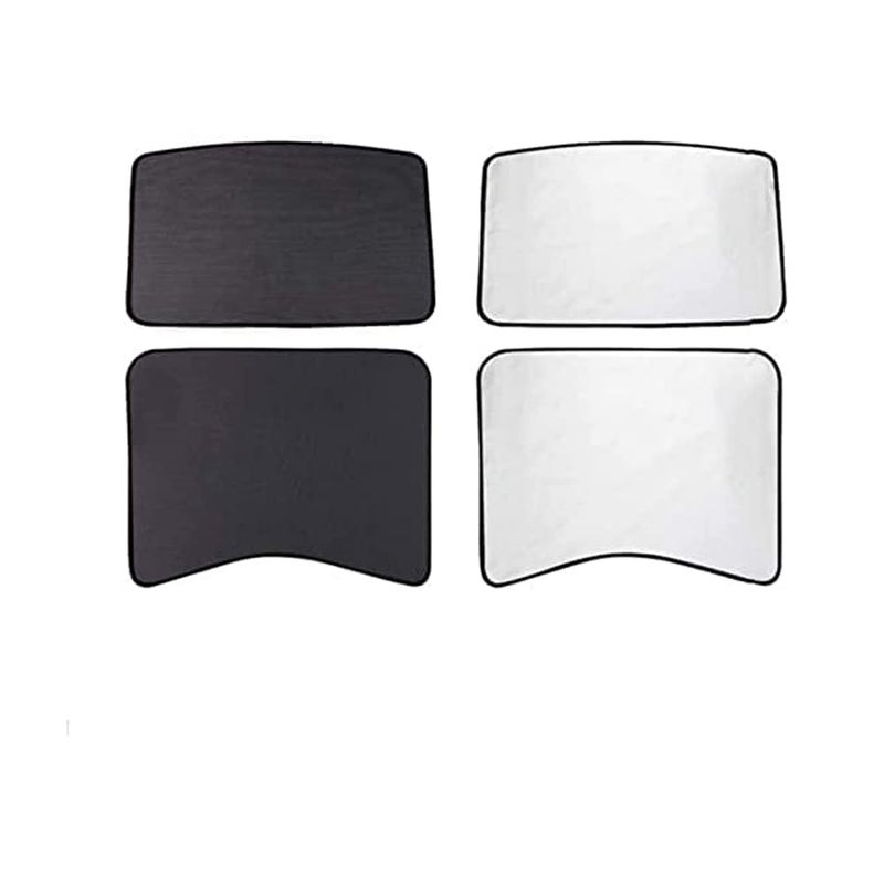 شواي غطاء فتحة سقف شواي صندق يصلح لتسلا موديل 3 غطاء غطاء فتحة سقف أمامي وخلفي قابل للطي أسود فضي