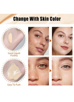 ANRUI Tlm Color Changing Foundation Liquid Flawless Full Coverage Natural Color Face Primer Base Makeup,Colour Changing Foundation, Hydrating Waterproof And Light Long Lasting Foundation 30Ml  - Image 2