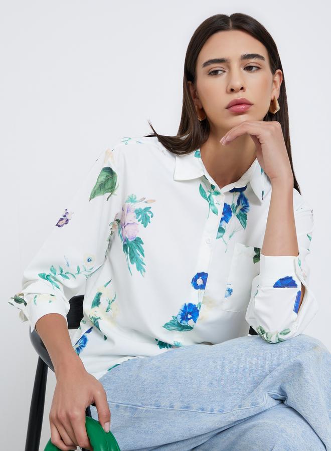 Take Two Floral Print Long Sleeve Shirt - Image 1