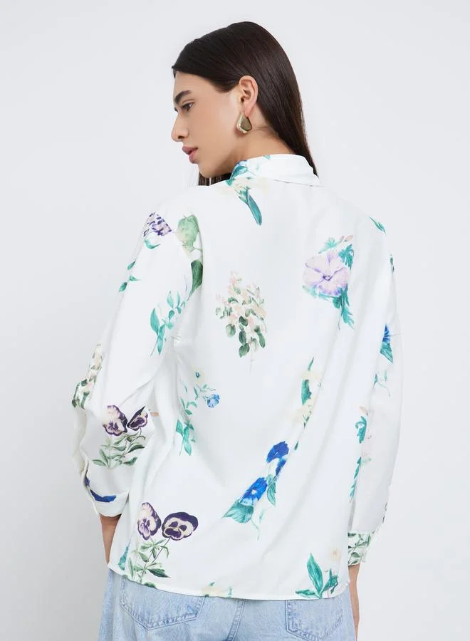 Take Two Take Two Floral Print Long Sleeve Shirt