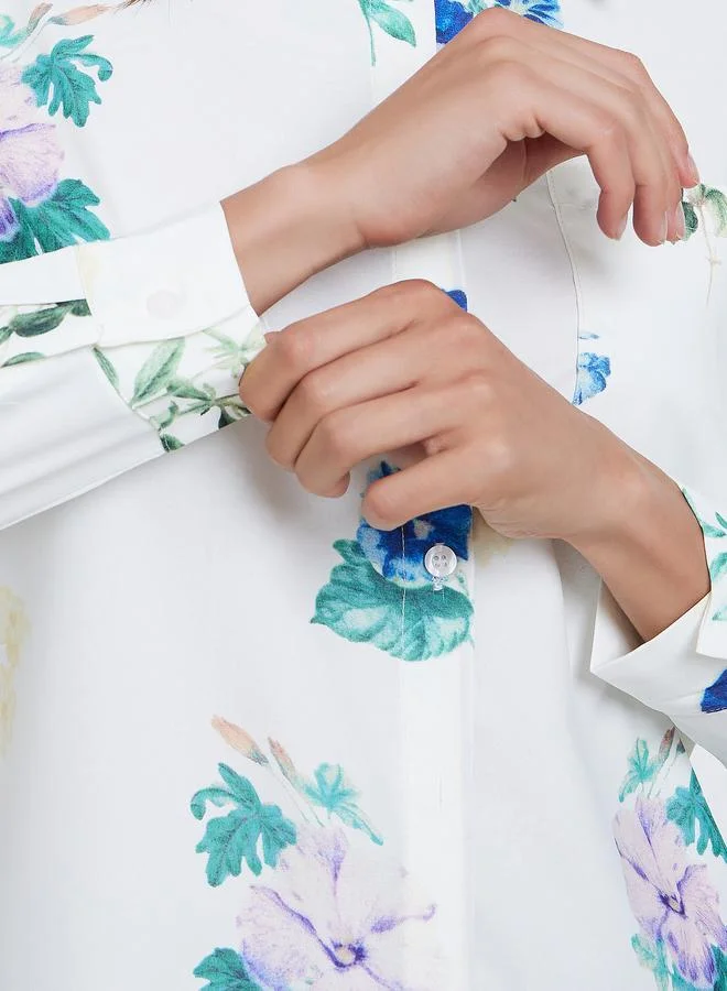 Take Two Take Two Floral Print Long Sleeve Shirt