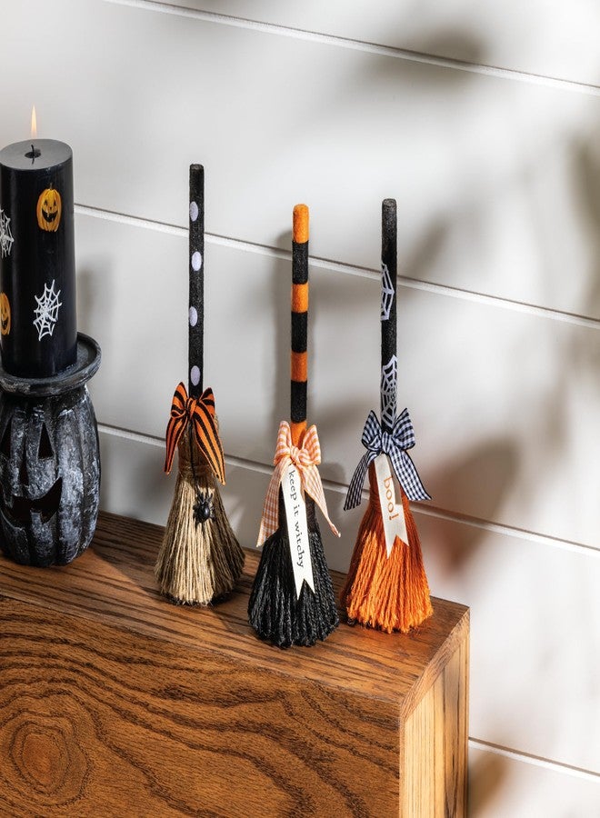 Mud Pie Small Decorative Halloween Natural Broom Decor - Image 2