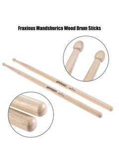 ammoon ammoon 3 Pairs Pairs of 5A Wooden Drumsticks Drum Sticks Fraxinus Mandshurica Wood Drum Set Accessories  - Image 5