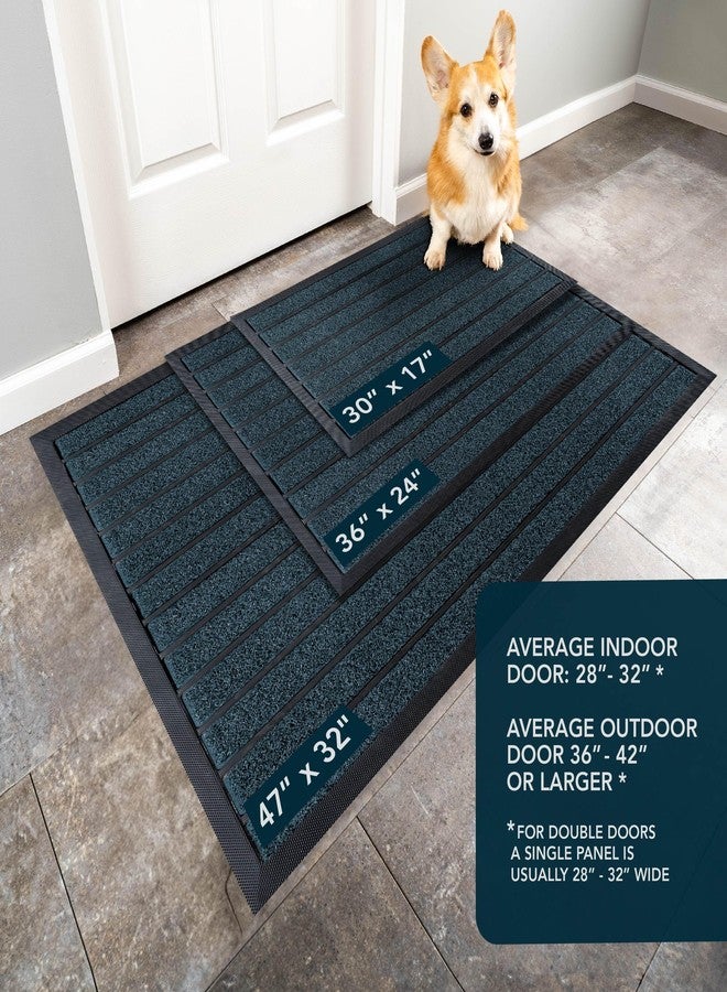 ubdyo Extra Durable Door Mat - Dirt Trapping Outdoor Welcome Mats - Non-Slip Outdoor Indoor Entrance - Low Profile Front Doormat (30" x 17", Bright Blue) - Image 3