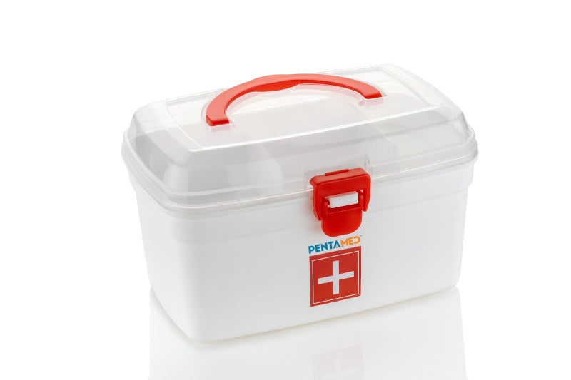 PENTAMED Medical/First Aid Box. BPA-Free Emergency Indoor Outdoor Medical Utility Cabinet Organizer Detachable Tray with Handle. - Image 3