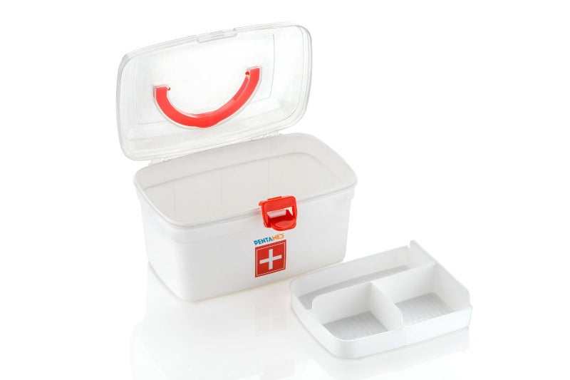 PENTAMED Medical/First Aid Box. BPA-Free Emergency Indoor Outdoor Medical Utility Cabinet Organizer Detachable Tray with Handle. - Image 2