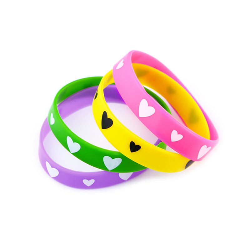 💍 مجموعة 20 قطعة أساور رياضية من السيليكون بألوان متنوعة وهجينة بتصميم حب ملون - Image 5