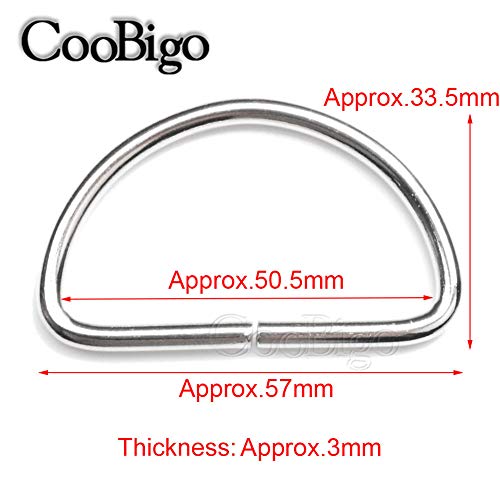 CooBigo 30 Pack 2" Dee Rings D-Ring Metal Buckle Strap Sewing Accessories FLQ016 - Image 2