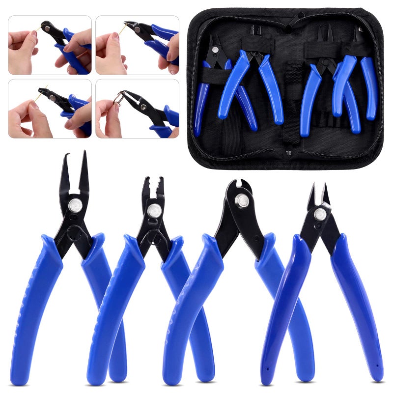 Glarks 5Pcs Jewelry Pliers Tool Set Including Split Ring Pliers Jewelry Bead Crimping Pliers Jewelry Wire Cutter and Memory Wire Cutting Pliers for Jewelry Bead Repairing Making Supplies - Image 2
