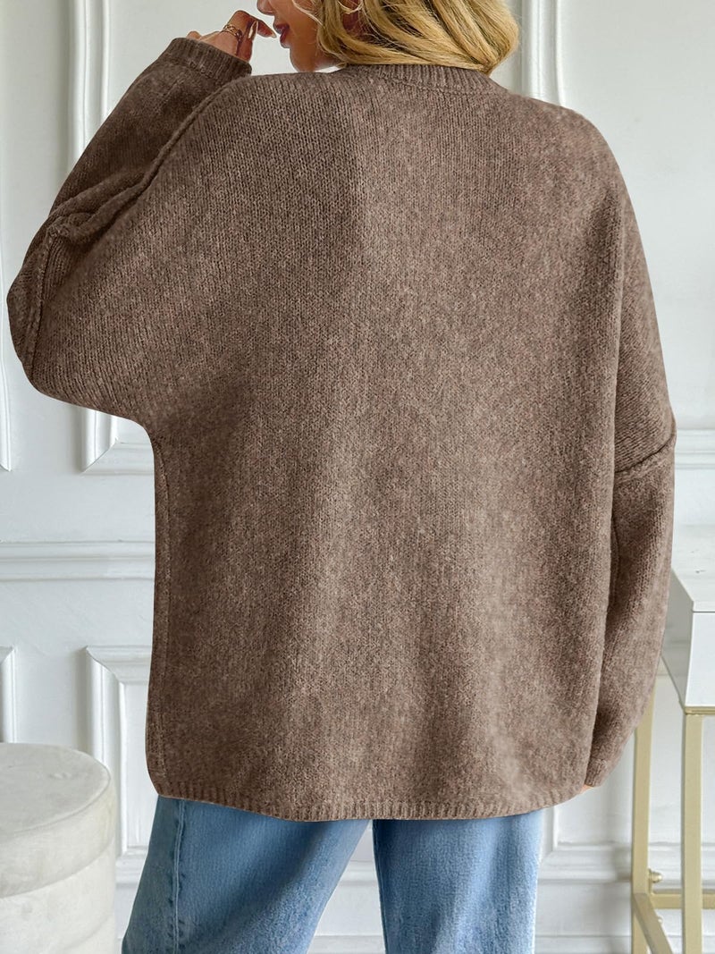 LILLUSORY Chunky Knit Cardigan Sweaters for Women 2026 Fall Fashion Outfits Winter Clothing Cozy Trendy Cute Long Oversized Jacket Travel Airport Y2k Old Money Clothes Camel XL - Image 4