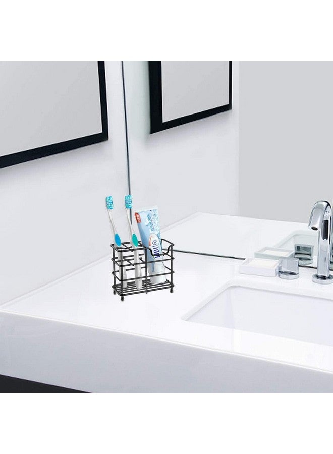 BeFunky Stainless Steel Bathroom Toothbrush Holder Stand Sturdy Storage with Multi-Functional 5 Slots (Black) - Image 5