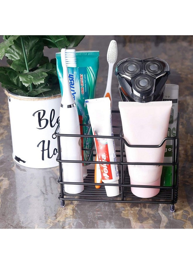 BeFunky Stainless Steel Bathroom Toothbrush Holder Stand Sturdy Storage with Multi-Functional 5 Slots (Black) - Image 3