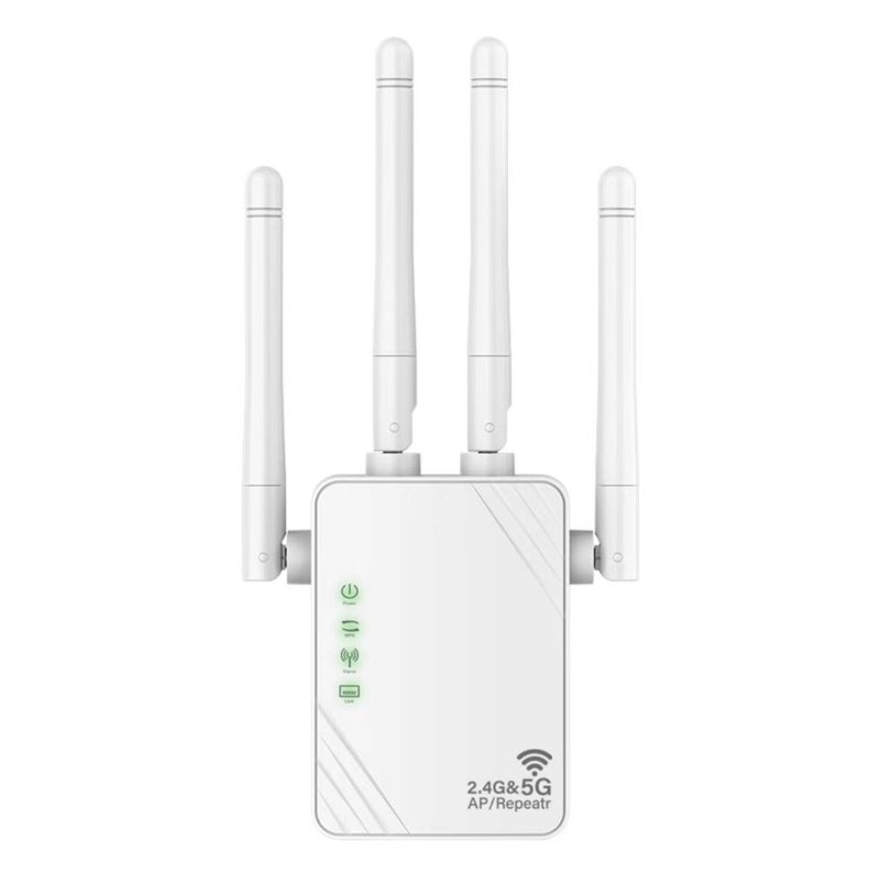 1 x 5 pcs Factory Direct WiFi Booster 1200M Dual-Band 5G Enhancer White us standard