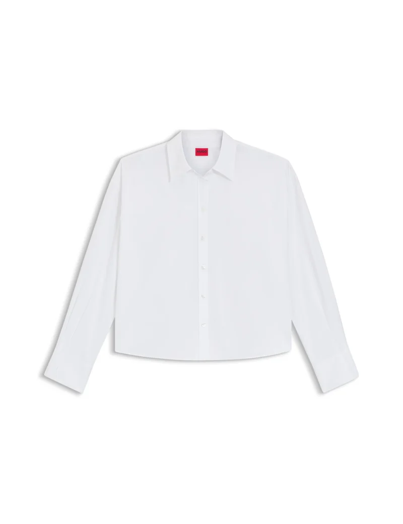 HUGO Regular-fit blouse in cotton poplin