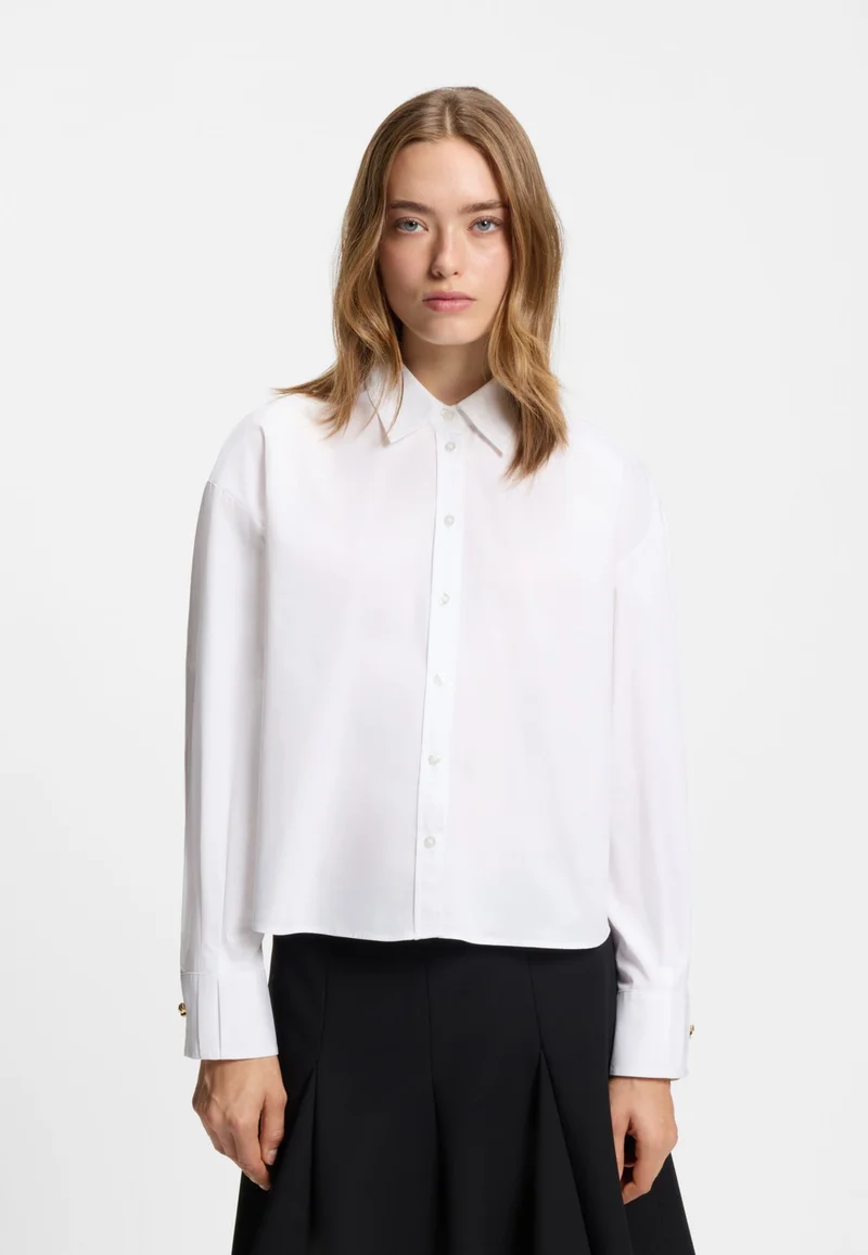 HUGO Regular-fit blouse in cotton poplin