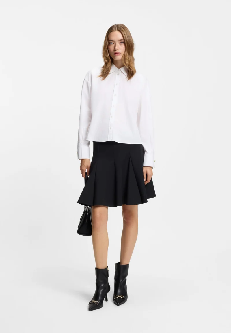 HUGO Regular-fit blouse in cotton poplin
