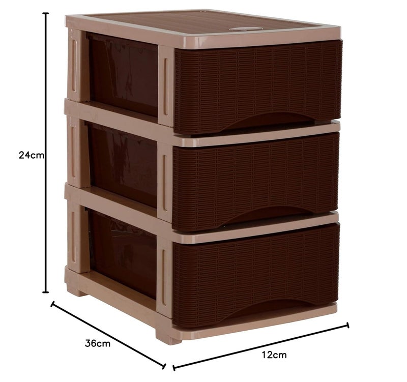 Nayasa Cane Tuckins No 23 Plastic Drawer Brown 24 cm x 12 cm x 36 cm AR65 - Image 2