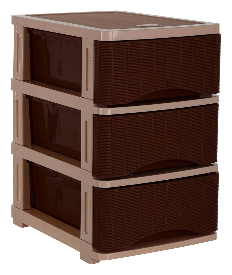 Nayasa Cane Tuckins No 23 Plastic Drawer Brown 24 cm x 12 cm x 36 cm AR65 - Image 1