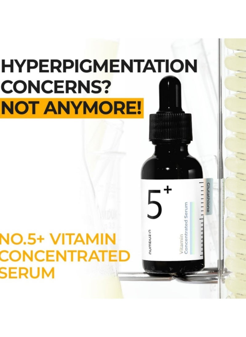 numbuzin - Numbuzin No.5 Vitamin Concentrated Serum Glutathione & Vitamin Serum, Dark Spot, Korean Skincare 1.01fl.oz,30ml - Image 1