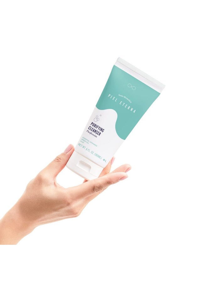 Santo Remedio - Santo Remedio, Piel Eterna, Purifying Cleanser, Removes Impurities and Provides Antioxidants, Contains Essential Ceramides, Green Tea, Aloe, Vitamin E, For All Skin Types, 6 Fl. Oz. / 180 ml - Image 1