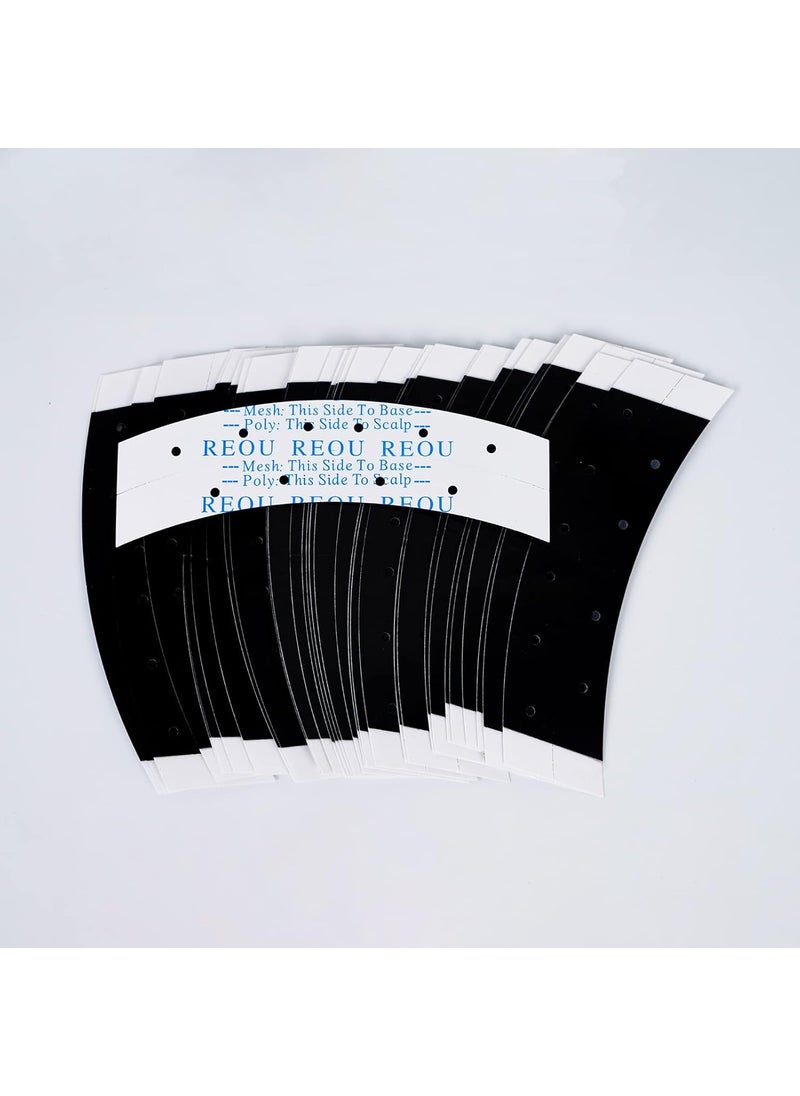 REOU 36 Pieces Black Hole Punch Lace Wig Tape DoubleSided Waterproof Adhesive Tape for Lace Wig Toupee Hairpiece Black with Hole 