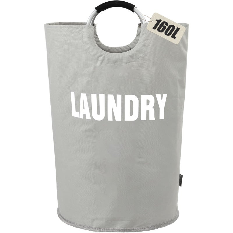 DOKEHOM 160L XXLarge Laundry Basket 7 Colors Collapsible Laundry Bag Foldable Laundry Hamper Folding Washing Bin Grey XXL