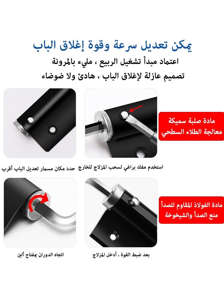 ماركة غير محددة - باب أوتوماتيكي أقرب، باب تلقائي آمن مع سرعة إغلاق قابلة للتعديل، باب سلس وهادئ أقرب للاستخدام المنزلي - Image 1