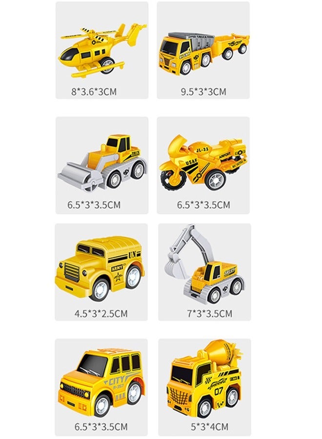 GROIC 8 Pcs Small Construction Vehicles Toys, Trucks Kids Birthday Gifts, Play Vehicle Toy Toddlers Boys Kid Toys Mini Car Set Die Cast Engineering Excavator Digger Push - Image 2