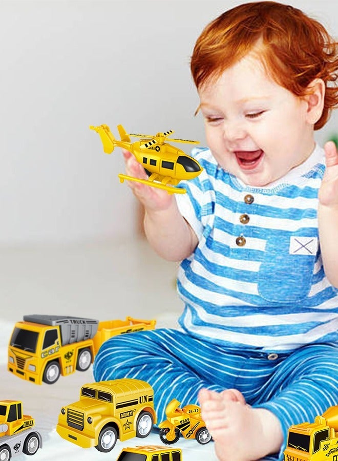 GROIC 8 Pcs Small Construction Vehicles Toys, Trucks Kids Birthday Gifts, Play Vehicle Toy Toddlers Boys Kid Toys Mini Car Set Die Cast Engineering Excavator Digger Push - Image 5