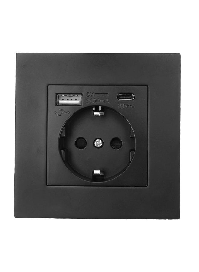 Electrical Wall Charger Adapter Germany Plug Socket Power Outlets EU Standard 16A With Usb Type-C Charging Port PC Panel - Image 3