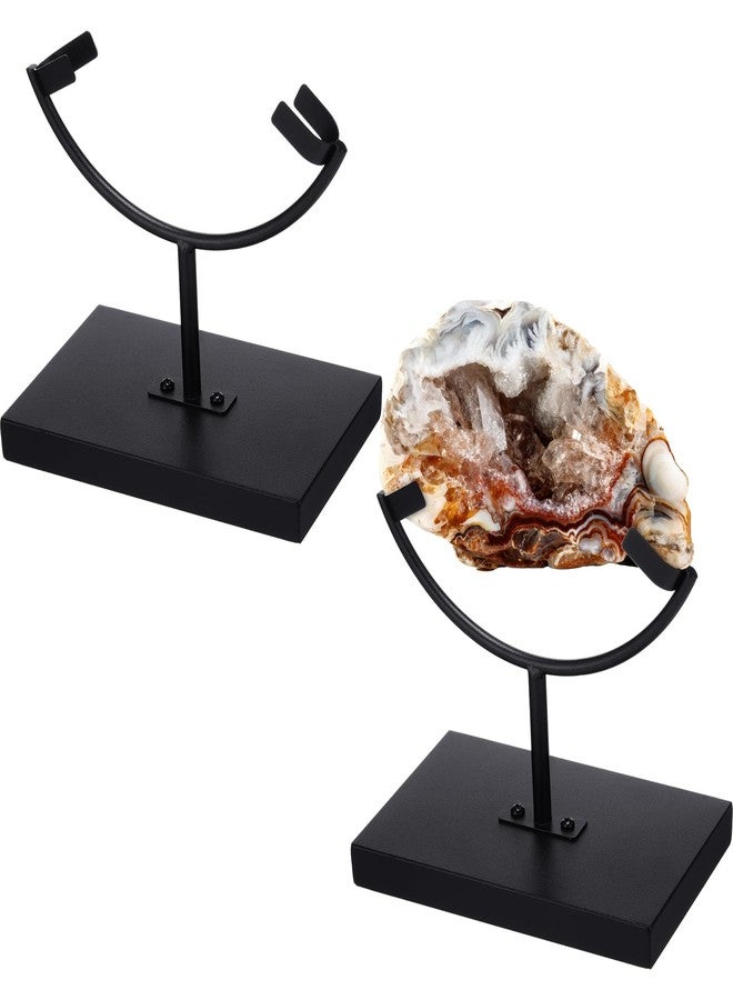 حامل عرض صخور معدني من قطعتين من مارسوي، أسود اللون، بذراع واحد وشوكتين، مناسب لعرض الألواح والشرائح والأحافير والمعادن المسطحة والبلورات - Image 1