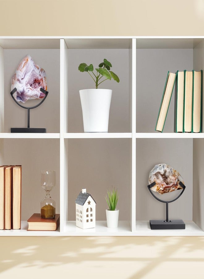 حامل عرض صخور معدني من قطعتين من مارسوي، أسود اللون، بذراع واحد وشوكتين، مناسب لعرض الألواح والشرائح والأحافير والمعادن المسطحة والبلورات - Image 5