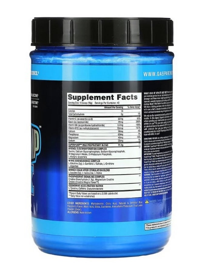 Gaspari Nutrition - SuperPump Max Blue Raspberry 1.41 lbs 640 g - Image 1