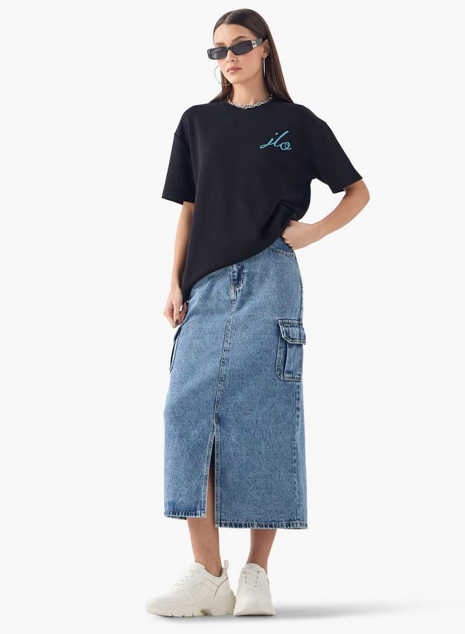 SP Characters Jennifer Lopez Print Crew Neck T-shirt with Short Sleeves - Image 2