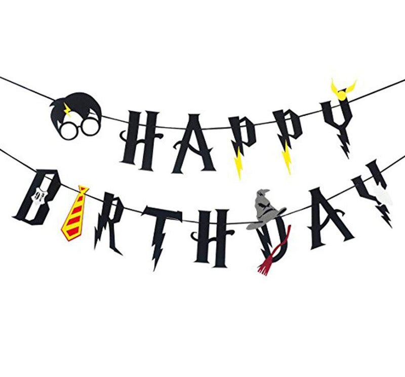 Confetti Magical Wizard Harry P Happy Birthday Banner Magician Party Decorations Supplies Set Garland Party Decoration Wizard Party Supplies Potter Themed Party - Image 2