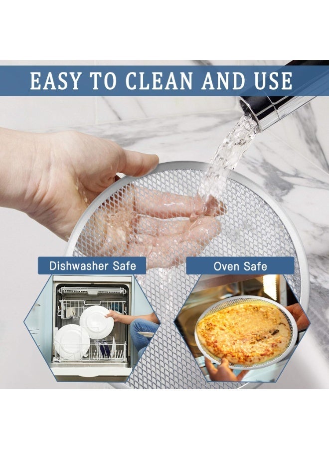 4 Pieces Seamless Round Pizza Screen, 2 Pieces 12 inch Aluminum Mesh Pizza Screen and 2 Pieces 10 inch Pizza Mesh Baking Tray for Home Kitchen Restaurant Supplies - Image 3