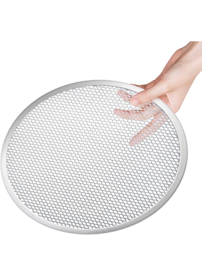 4 Pieces Seamless Round Pizza Screen, 2 Pieces 12 inch Aluminum Mesh Pizza Screen and 2 Pieces 10 inch Pizza Mesh Baking Tray for Home Kitchen Restaurant Supplies - Image 4